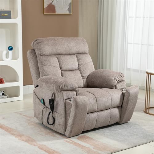 Lift Chair Recliner with Massage and Heat, Heavy Duty for Seniors, Brown V12888