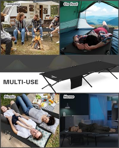 Sportneer Camping Cot, Portable Military Cot for Adults, Heavy Duty Folding Bed, Supports 330 Lbs F424597