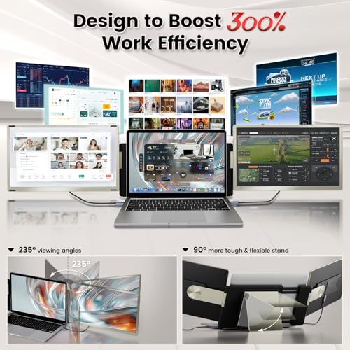 Laptop Screen Extender 15.6" Portable Monitor with 120% sRGB, FHD IPS & USB to HDMI Hub L477181