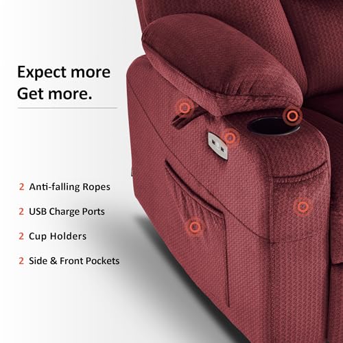 MCombo Small Power Lift Recliner Chair with Massage and Heat, Brown N356790