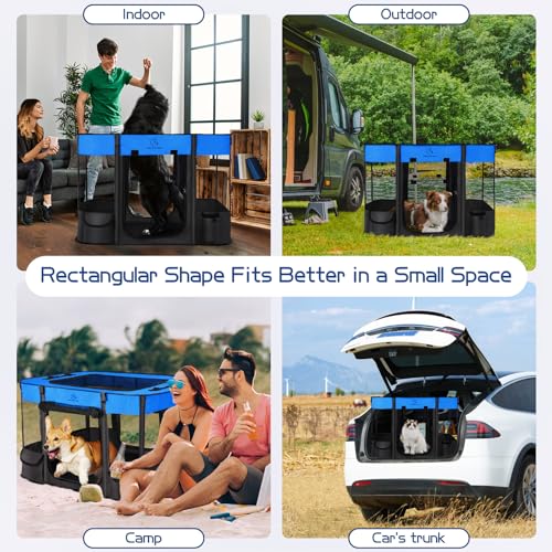 Foldable Dog Cat Playpen with Carrying Case, Water-Resistant, Indoor Outdoor V14642