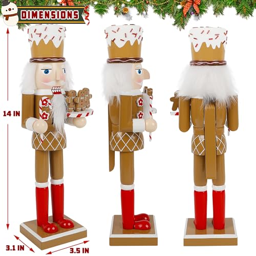 Joliyoou Christmas Nutcracker Figures 14 Inch Wooden Santa in Hawaii Decor C87534