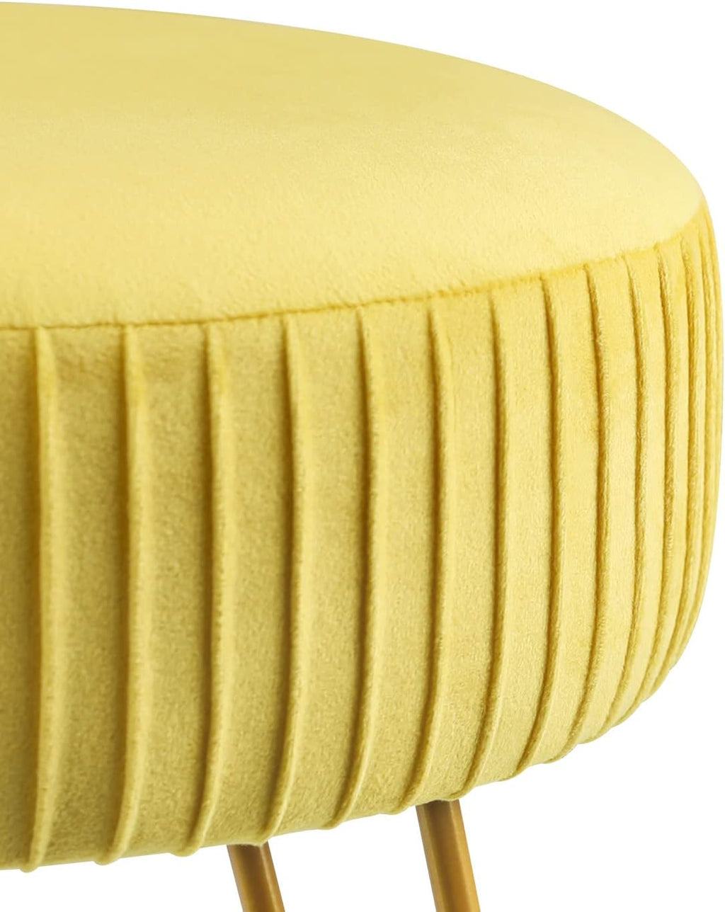 Velvet Vanity Chair with Golden Metal Legs, Yellow P5520