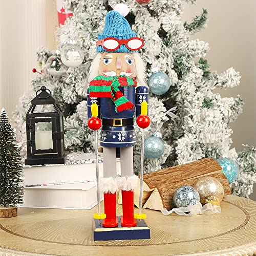 Joliyoou Christmas Nutcracker Figures 14 Inch Wooden Santa in Hawaii Decor C87534