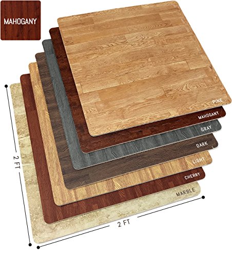 Sorbus Wood Grain EVA Interlocking Floor Mats with Borders J287