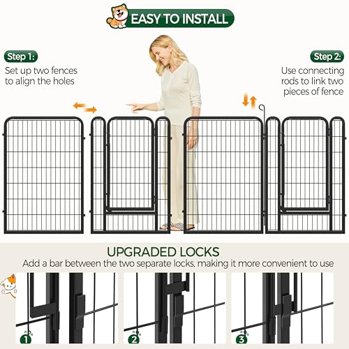Yaheetech Dog Playpen Outdoor 40 Inch 8 Panels Metal Pet Fence I4784