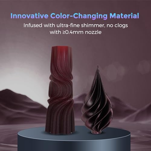 FLASHFORGE PLA Filament 1.75mm Burnt Titanium, Color Changeable 3D Printer Filament 1kg T433110