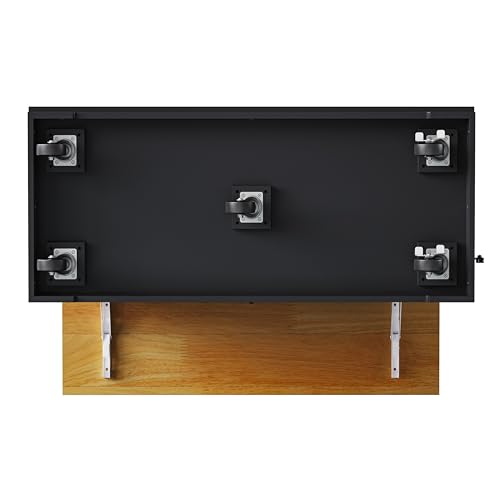 Ball & Cast 48" Kitchen Island with Power Outlet, Rolling Cart, Black H9509