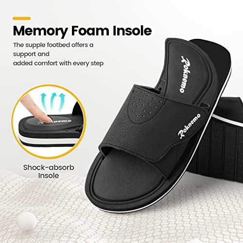 Men's Adjustable Athletic Slide Sandals with Memory Foam A521422