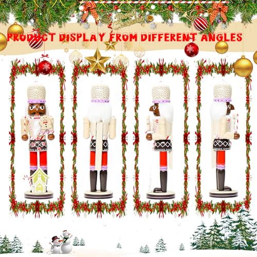 Gingerbread Nutcracker Figure 14 Inch Christmas Wooden Decor K36734