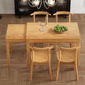 Bellemave 5-Piece Extendable Dining Table Set with Wheels Farmhouse Kitchen Table Set with 4 Chairs and 17.7" Pull-out Side Table, Rectangular Dining Room Set for Kitchen, Dining Room (Brown)