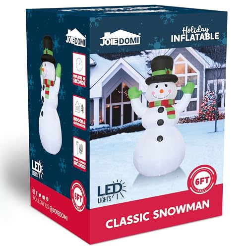Joiedomi 6 FT Tall Christmas Inflatables Snowman with Built-in LEDs U780