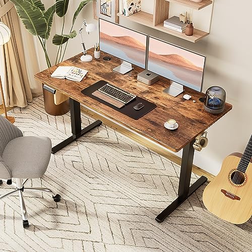 Adjustable Height Electric Standing Desk 55x24 Inch Black W5266