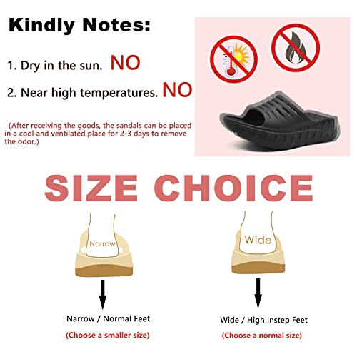 KuaiLu Men's Recovery Sandals Orthotic Cushion Open Toe Sport Slides D332788