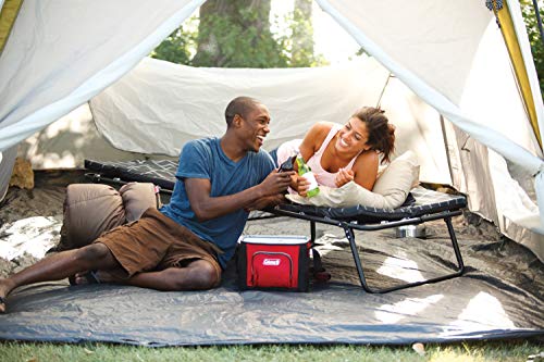 Coleman ComfortSmart Big & Tall Cot with Mattress Pad, Folding Steel Camp Bed Y9163