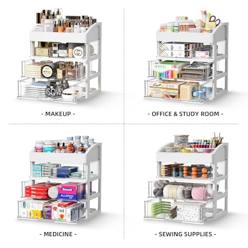 Desk Organizer with 5 Drawers, Plastic Storage Box for Office Supplies G663489
