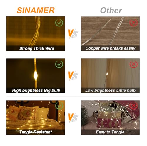600LED Curtain Lights for Bedroom, Warm White, 8 Modes Y367582