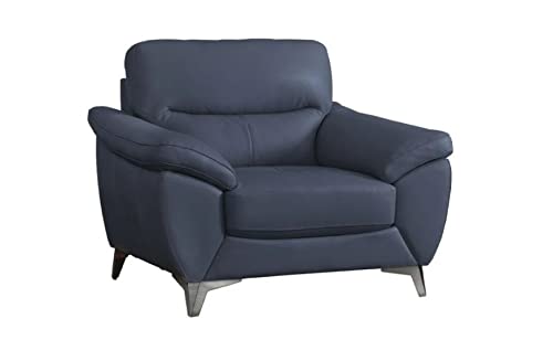 Abbyson Living Top Grain Leather Chair Blue Z745