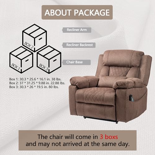 Power Lift Chair Recliner with Massage and Heat for Adults, Dual Motor H2507
