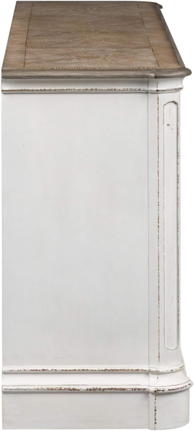 Liberty Furniture Magnolia Manor 84" TV Console, Antique White D3337