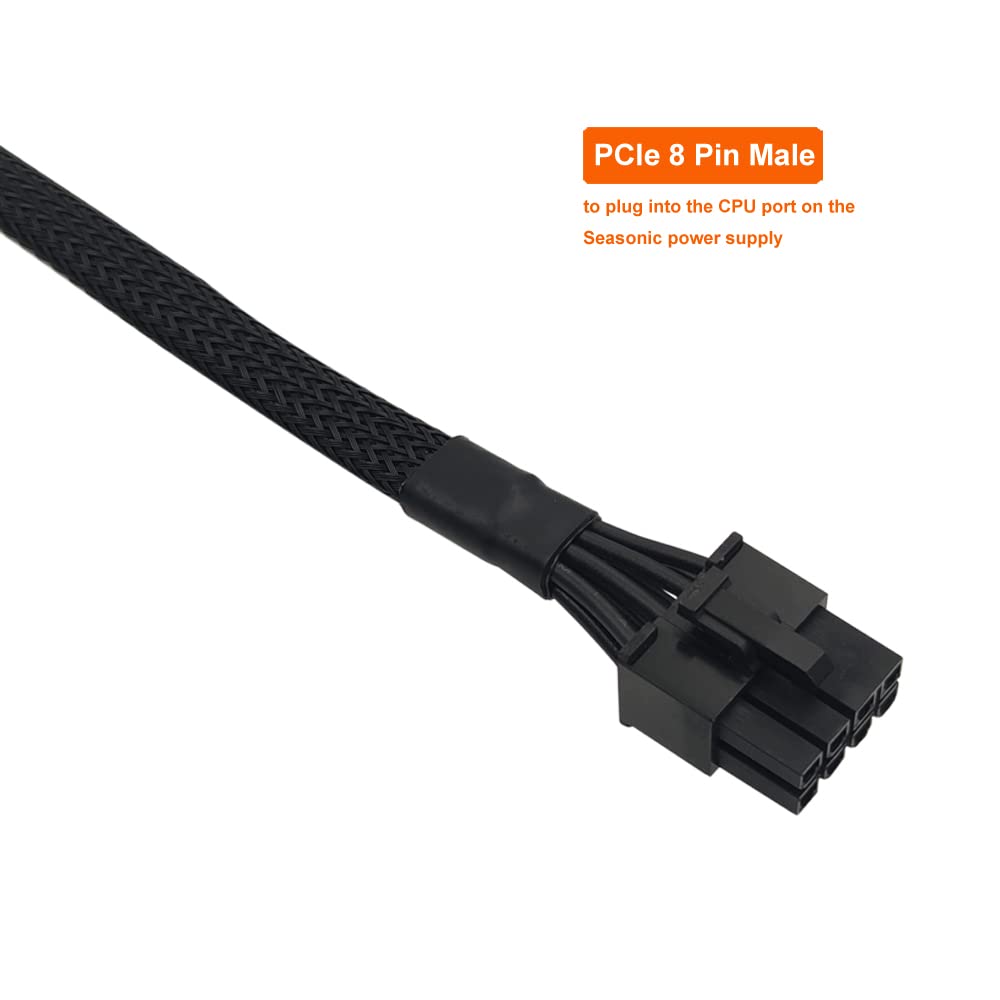 Seasonic PSU CPU Cable, PCIe 8 Pin to EPS 12V, Sleeved 25-inch M510