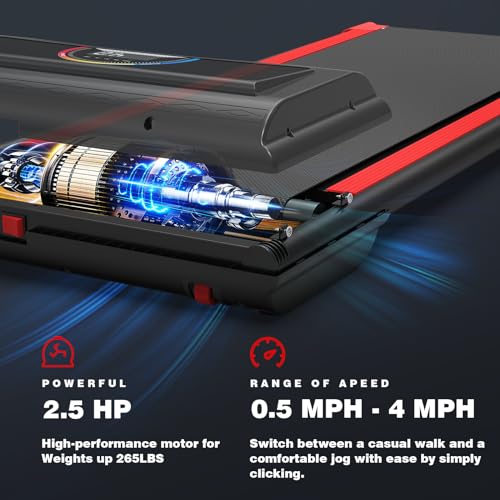 Walking Pad Treadmill 2 in 1, Under Desk Running Machine with Remote Control U4799