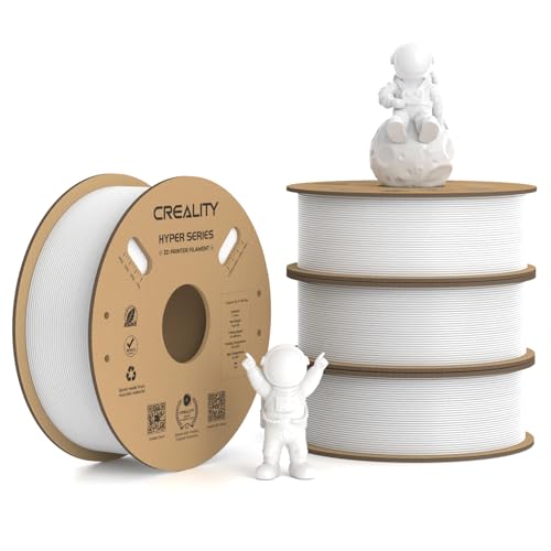 Creality Hyper PLA Filament 1.75mm High Speed 3D Printer Filament, 4 Pack 1kg Spool, Black & White K3786