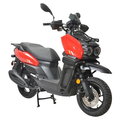 HHH motorcycle 150cc Scooter Moped Gas Adult Street Bike CVT 12 inch Aluminum Wheels White W112991