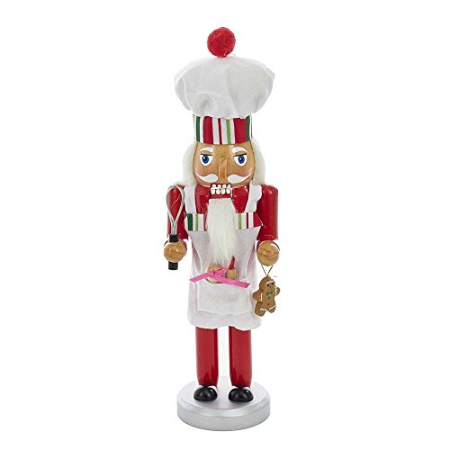 Kurt Adler Rosy Red Baking Nutcracker Chef 10 inch Wood Figurine M436470