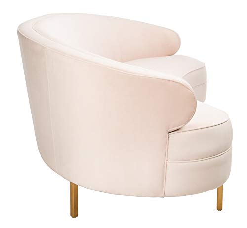Safavieh Couture Primrose Glam Light Blue Velvet Curved Sofa K7197