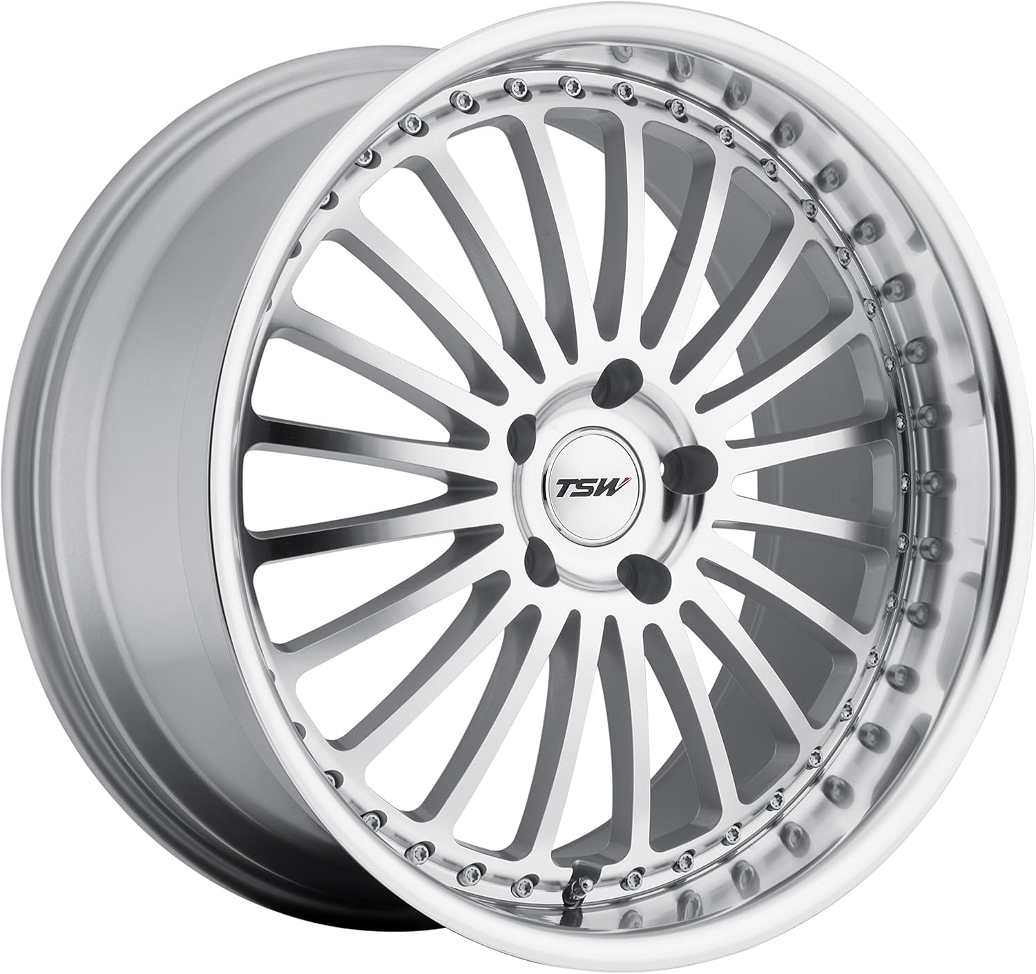 TSW Silverstone Silver Wheel with Machined Lip (18x8"/5x114.3mm)