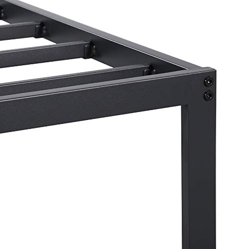 PrimaSleep 18 Inch Heavy Duty Steel Slat Bed Frame, Full, Black P73898