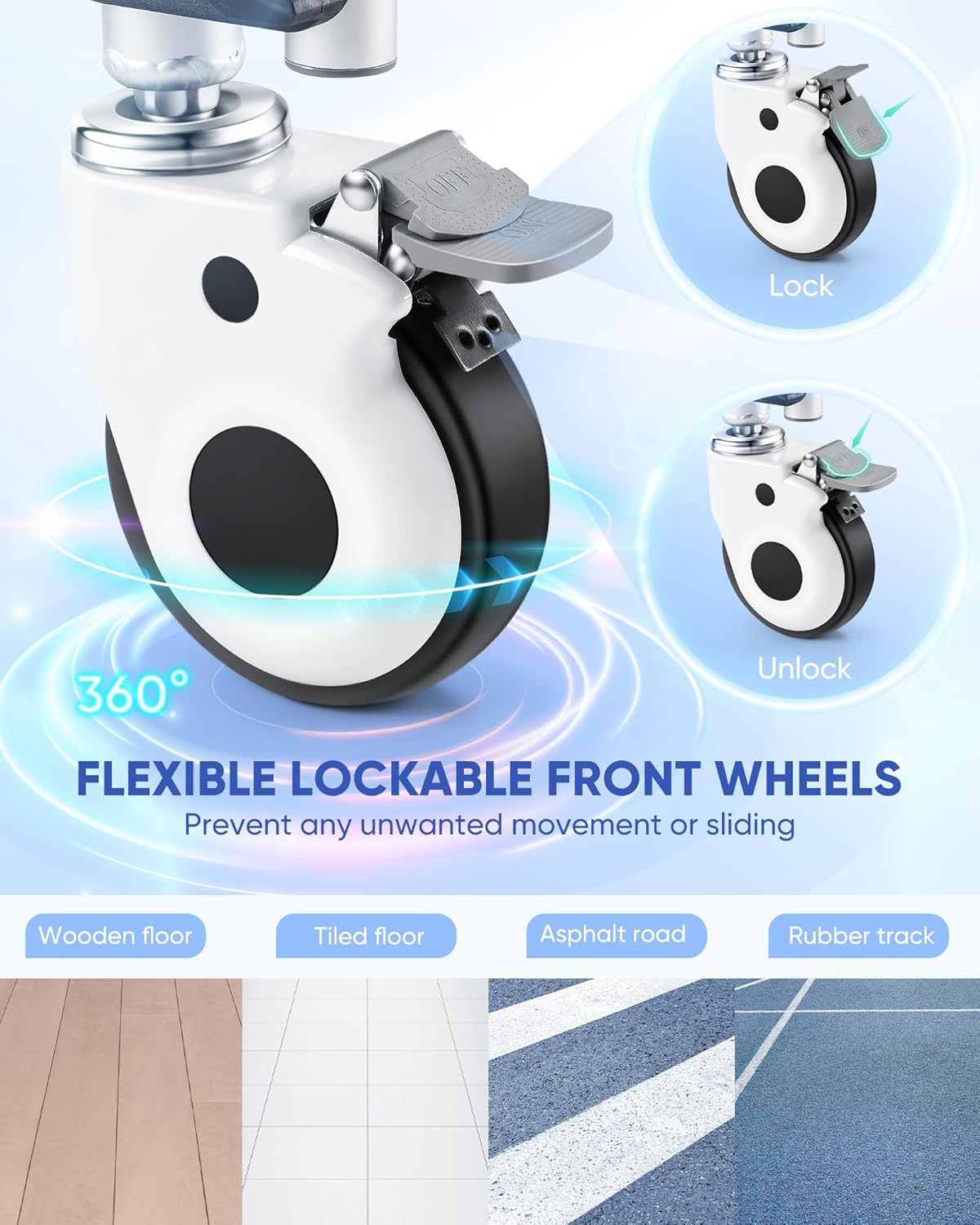 Hybodies Foldable Aluminum Shower Chair with Wheels, 3 in 1 Transport & Commode W280541