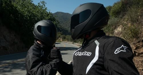 GLX GX11 Compact Motorcycle Helmet Matte Black Large Full Face Tinted Visor DOT Q2653