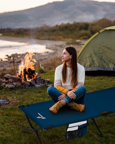 Sportneer Camping Cot, Portable Military Cot for Adults, Heavy Duty Folding Bed, Supports 330 Lbs F424597