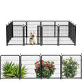 Tall Garden Fence 32in 8 Panels Metal Dog Pen Outdoor for Yard G496561