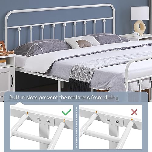 Yaheetech Classic Metal Platform Bed Frame with Victorian Headboard, Full Size Black T81083