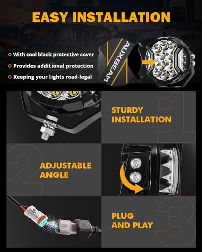 Auxbeam V-MAX Series 72W LED Pod Driving Lights with Amber DRL M188641