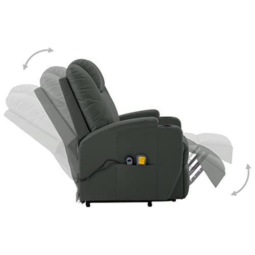vidaXL Electric Power Lift Massage Chair with Vibration, Black Faux Leather N279187