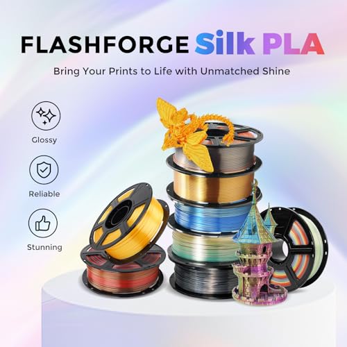 FLASHFORGE Silk PLA Filament 1.75mm, 1kg Spool V8381