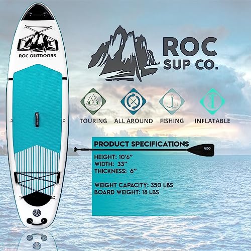 Roc Inflatable Stand Up Paddle Board with Premium Accessories, Wide Non-Slip Deck A34223
