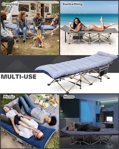 Sportneer Camping Cot for Adults with Mattress, Heavy Duty Folding Portable Bed R956