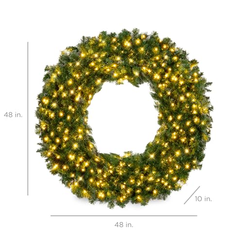 Best Choice Products 60in Pre-Lit Fir Christmas Wreath with 300 LED Lights E577048