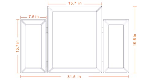 Mirrored Vanity Dressing Table Set with Stool and 2 Drawer Storage D261437