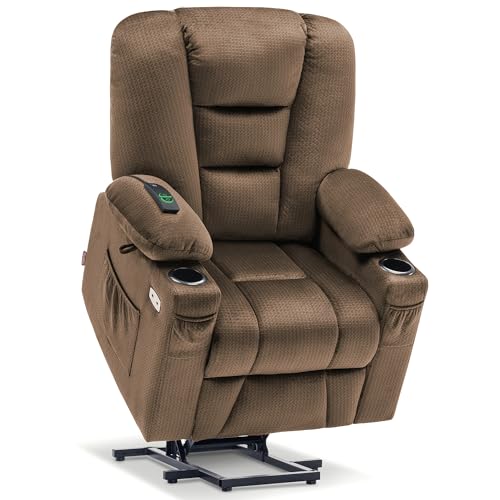 MCombo Small Power Lift Recliner Chair with Massage and Heat, Brown N356790