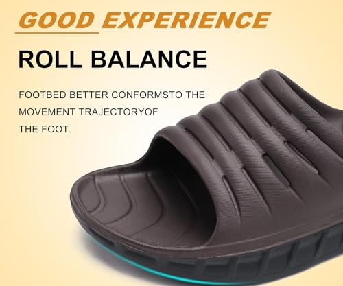 KuaiLu Men's Recovery Sandals Orthotic Cushion Open Toe Sport Slides D332788
