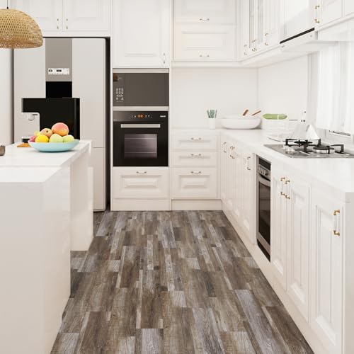 ATOPOSE Peel and Stick Vinyl Flooring 36pcs 6"×36" Wood Effect Waterproof D74600
