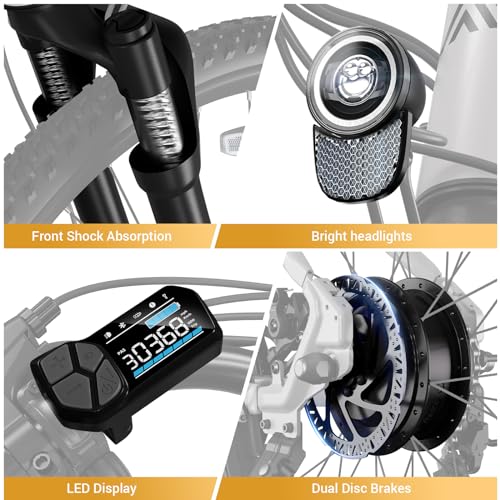 Electric Bike for Adults, 26" Tire, 500W Motor, 40 Miles Range U7560