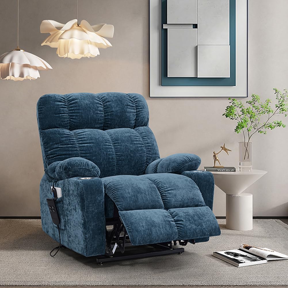 Power Lift Recliner Chair for Elderly with Remote Control, Blue J9259