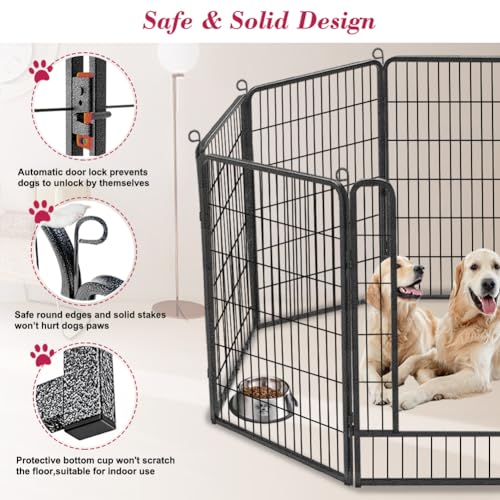 Dog Playpen 32 Inch 10 Panels Outdoor Dog Fence with Lock C803